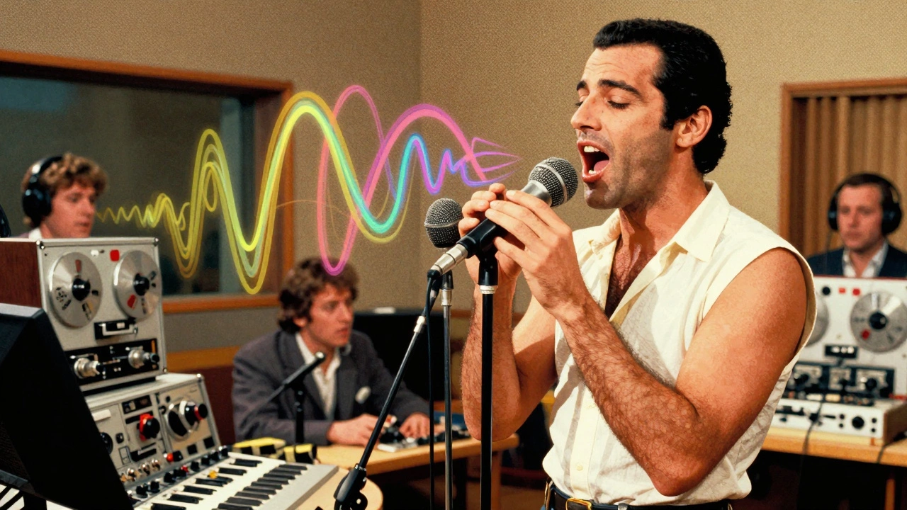 Freddie Mercury layering vocals for Bohemian Rhapsody