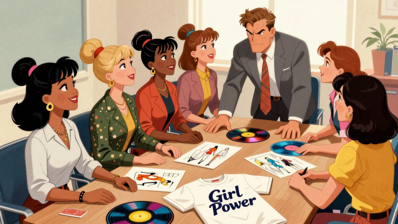 Confident women in a boardroom dismissing a male executive to take control