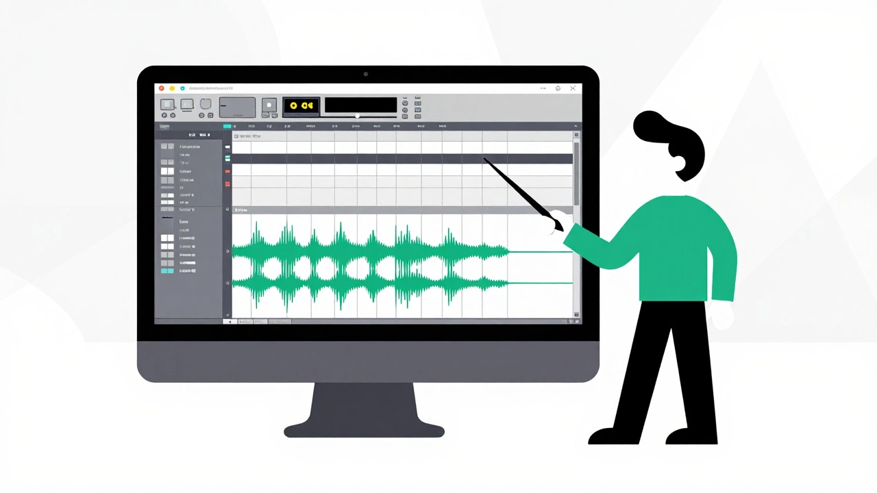 Digital audio workstation showing precise pop editing
