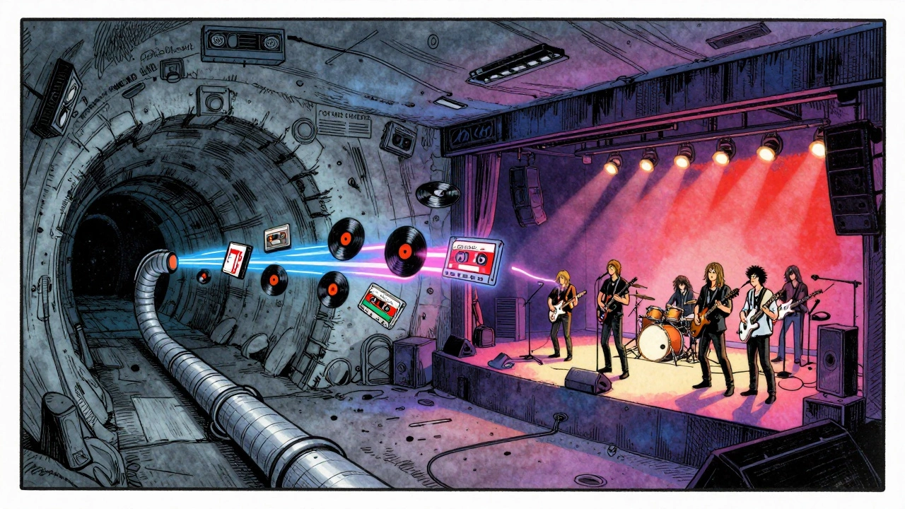 Illustration of alternative music pipeline from underground to fame