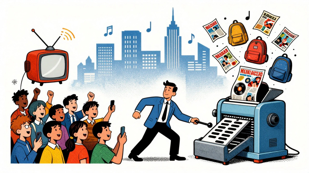 Cartoon factory showing synergy between TV and magazines