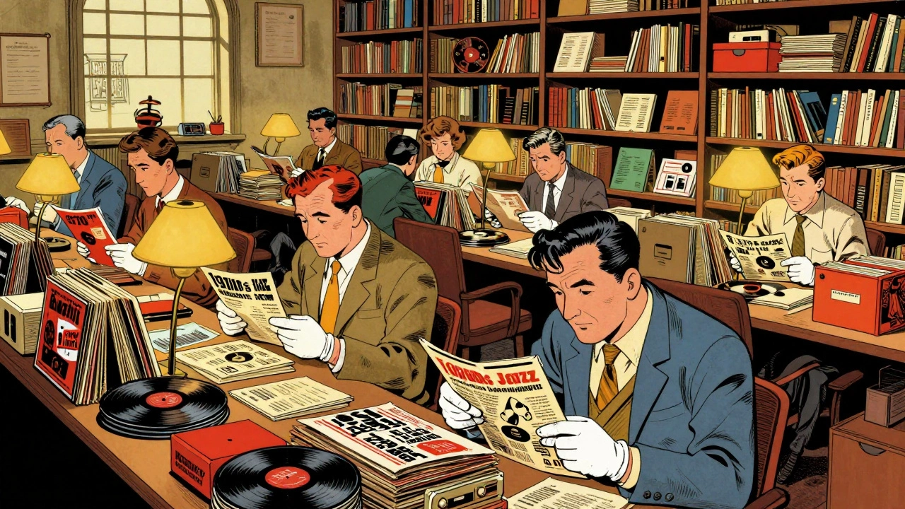 Cartoon researchers examining 1970s music archives