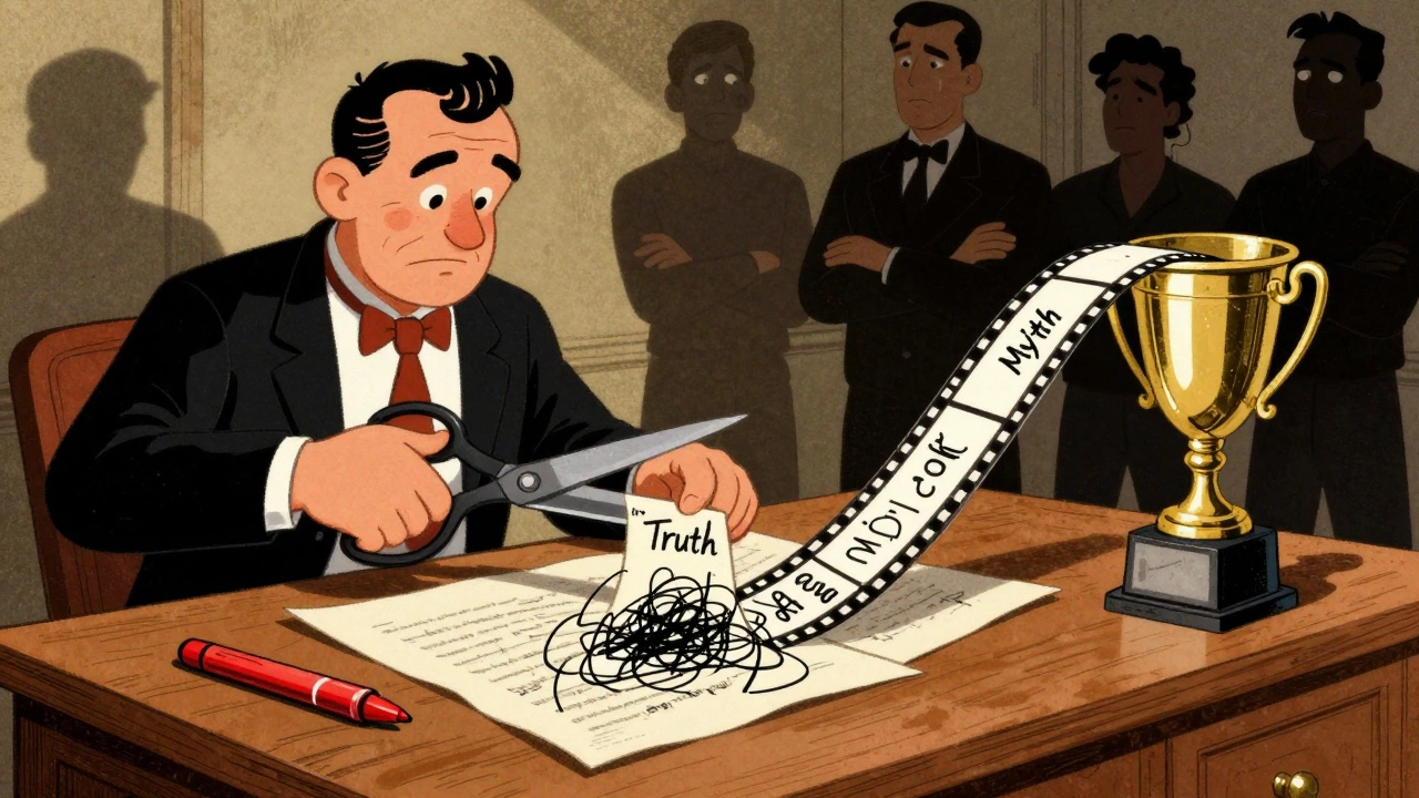 Director cutting truth from film strip to create a sanitized myth