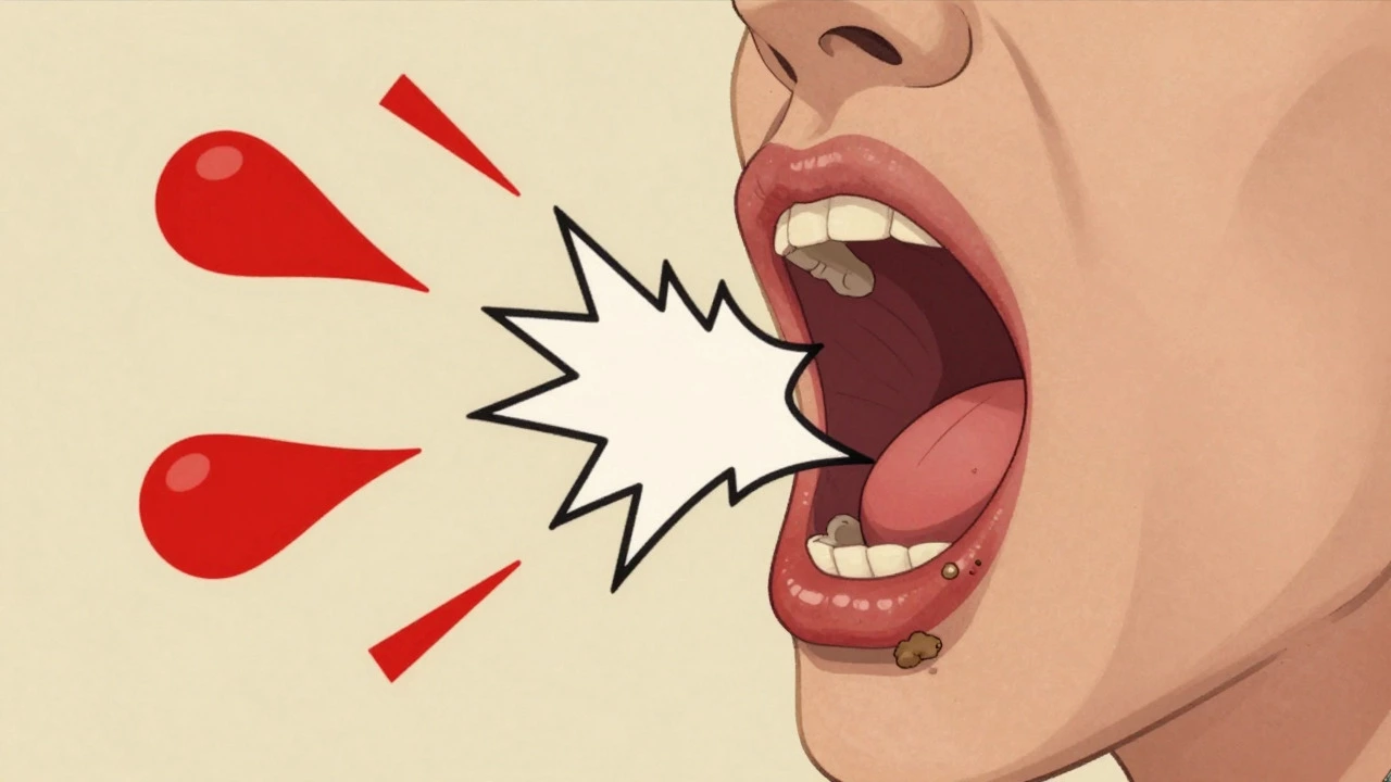 Cartoon diagram showing strained vocal cords and nodules due to overuse.