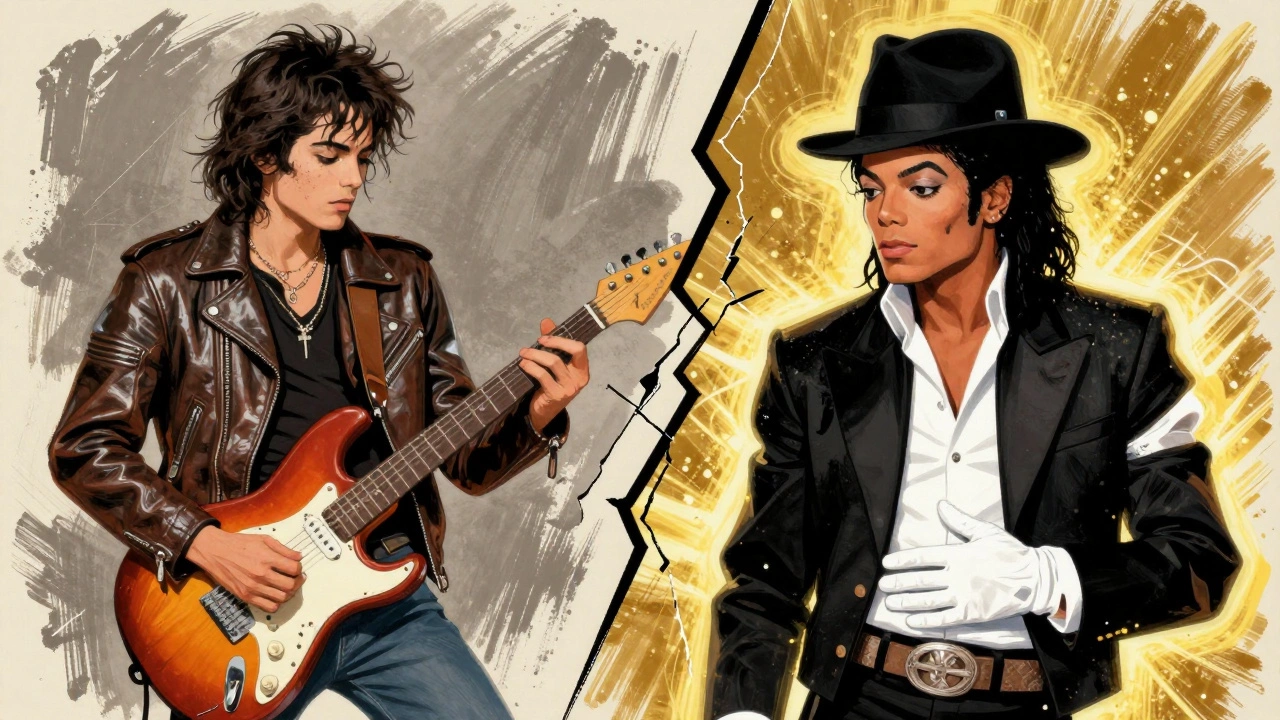 Retro illustration showing Michael Jackson breaking MTV's racial barriers
