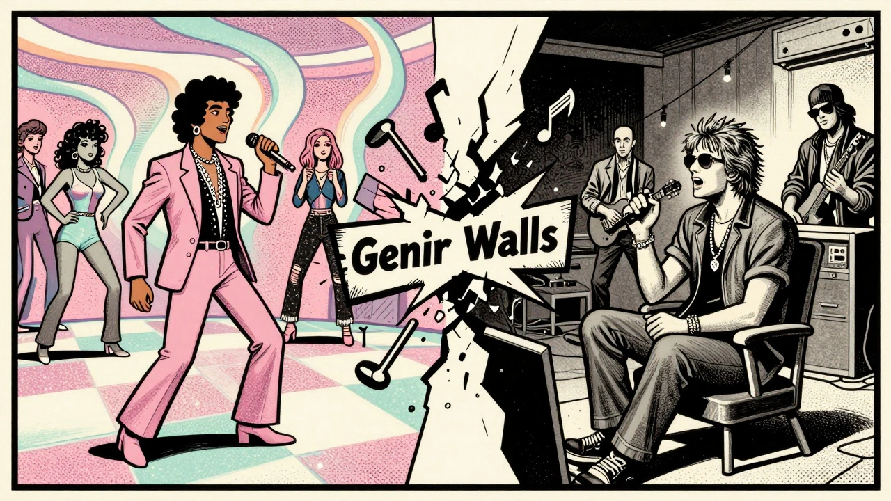 Split screen cartoon showing Rodgers and Rubin breaking genre walls