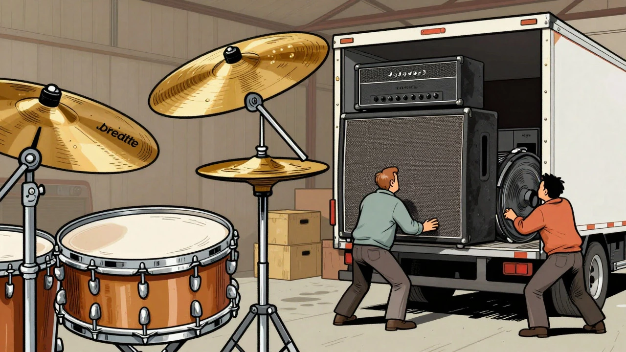 Illustration comparing personal drums vs heavy amp transport