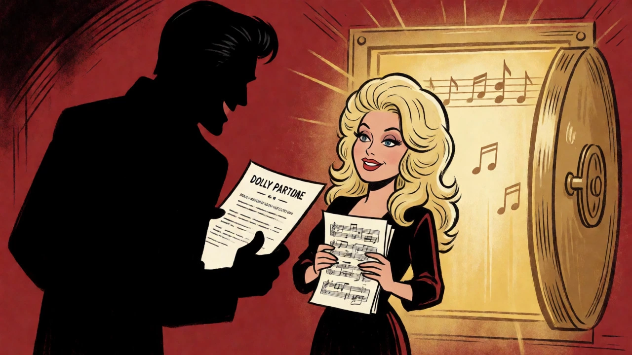 Dolly Parton refusing a contract offer from Elvis's manager to keep publishing rights.