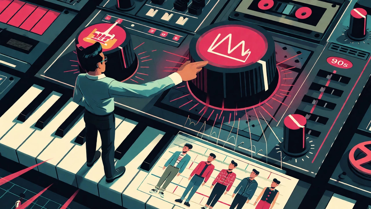 Illustration of a strategist tuning a synth board for brand targeting