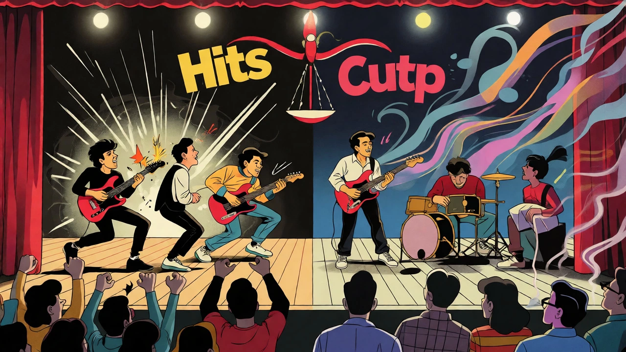Split view of high-energy hits versus atmospheric deep cuts