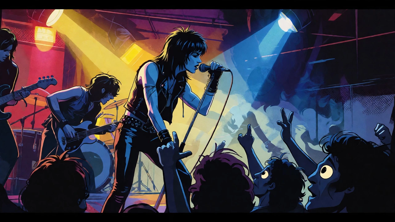 Joan Jett performing with The Blackhearts in a club