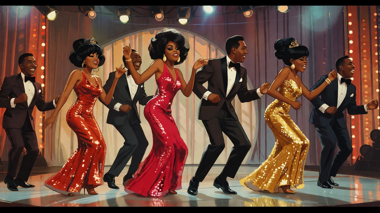Supremes and Temptations performing on a 1960s TV special